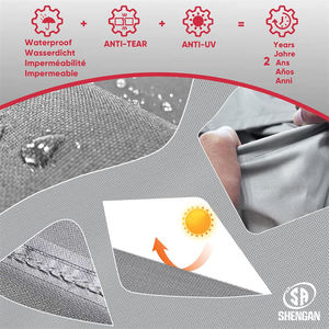 Pas de décoloration dans les <span class=keywords><strong>2</strong></span> ans gris 54 pouces robuste étanche 3-4 brûleurs BBQ couvercle de gril à gaz pour Weber <span class=keywords><strong>Spirit</strong></span> Char-Broil - Product Image 3