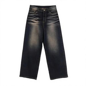 Pantalones Vaqueros de Hombre de Cintura Alta y Pierna Ancha, Lavado a la Piedra, Algodón, Corte Holgado, Estilo Casual, para Otoño - Product Image 4
