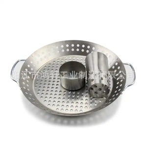 Bandeja redonda para asar pollo de acero inoxidable, 35x30,5x12cm, con rejilla desmontable para cocinar, hornear y hacer barbacoa - Product Image 5