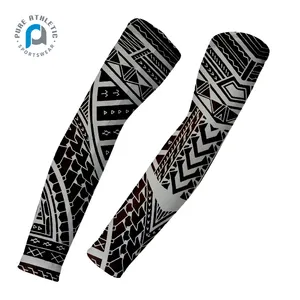 Puro fútbol, béisbol, deportes, compresión, <span class=keywords><strong>tatuaje</strong></span>, negro, mangas para el brazo - Product Image 1