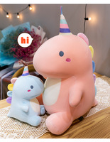 Oreiller lesté en peluche en forme de dinosaure animal de dessin animé pour enfants, jouet en peluche pour câliner, petit et grand dinosaure en peluche