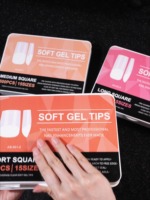 Ensemble de manucure ultra-mince de 600 pièces demi-patch carré patchs pour ongles étendus conception mate amande portant une armure pour les doigts
