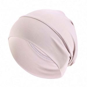 Turban unisexe extensible à fond bombé, couleur unie, élastique, sous-hijab, bonnet de voyage, plage, décontracté - Product Image 5