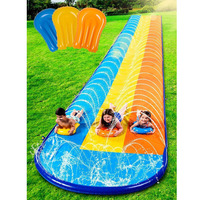 Toboggan aquatique gonflable pour enfants pour jeux parent-enfant, planche de surf à jet d'eau pour pelouse, toboggan aquatique pour trois personnes