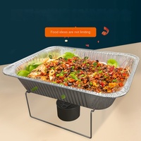 Maßgefertigte Grillfisch-Box für Takeaway, Barbecue-Lieferset, Hitzebeständiger Einweg-Rechteckiger Aluminiumfolienbehälter