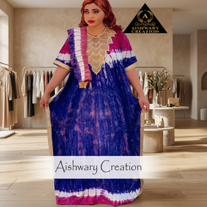 Elegant Modest Long Geometric Lace Chiffon Kaftan Dress Women Islamic Abaya Robe Style Colorful Loose Fit Ramadan Eid Daily - Product Image 3