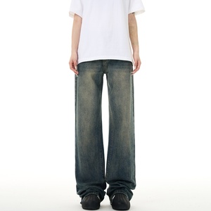 Jeans Retro para Hombre y Mujer, Otoño Invierno, Estilo Urbano, Lavados, Desgastados, de Cintura Alta, Pierna Ancha, Holgados, Rectos, con Múltiples Bolsillos - Product Image 2
