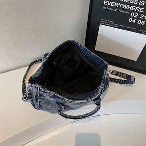 Sac à main en jean délavé vintage pour femme, sac bandoulière grande capacité, sac à main décontracté pour femme - Product Image 6