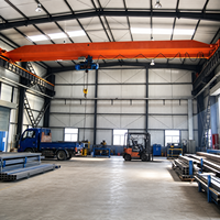 Système de pont roulant à poutre simple avec palan électrique pour la manutention et la production en atelier industriel et entrepôt