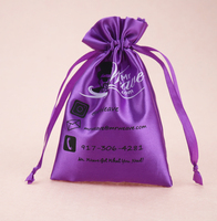 Sacs personnalisés avec logo grand sac de luxe en satin de soie avec cordon de serrage pochette pour perruques emballage de cheveux sac à poussière