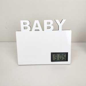 Reloj de Escritorio Sublimable, Marco de Fotos para Bebé en Blanco de MDF para Decoración de Mesa - Product Image 5