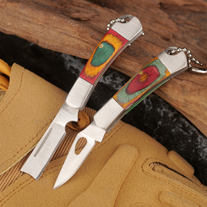 Mini Navaja Plegable EDC de Acero Inoxidable, Llavero con Navaja de Bolsillo Delgada para Mujer, Hoja de 2.5cm, Mango de Aleación de Aluminio y Madera, Promocional - Product Image 6