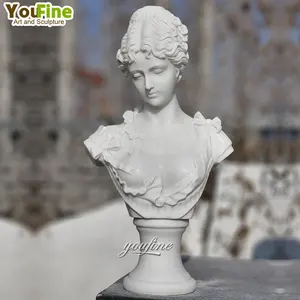 Escultura de busto femenino de piedra de mármol para decoración del hogar