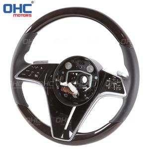 Volante de cuero de grano de madera de fibra de carbono para Mercedes <span class=keywords><strong>Maybach</strong></span> 2021 <span class=keywords><strong>2022</strong></span> actualización antigua a nueva con botones de cambio de paleta - Product Image 2