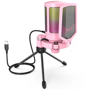 Fifine A6VP Pink Desktop Kondensator Mikrofon Podcast Mikrofon Studio Aufnahme mikrofone Profession elles Mikrofon RGB Gaming Mikrofon