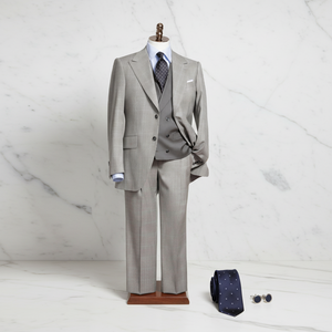 <span class=keywords><strong>Traje</strong></span> de negocios para hombre de <span class=keywords><strong>corte</strong></span> <span class=keywords><strong>italiano</strong></span> hecho a medida de alta calidad 100% lana gris conjunto de tres piezas con chaqueta de dos botones - Product Image 5