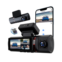 Caméra embarquée 4G à 3 canaux avec écran LCD 3,16 pouces, enregistrement 2K avant, 1080P double arrière, IA ADAS BSD, GPS, enregistrement en boucle, contrôle par application, garantie 1 an