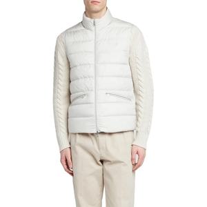 Gilet sans manches matelassé personnalisé en duvet de canard, col montant, fermeture éclair, pour homme - Product Image 1