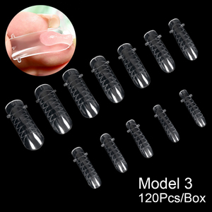 120 faux ongles en ABS à construction rapide, style français, demi-couverture, réutilisables, transparents, légers et robustes pour extension de gel - Product Image 4
