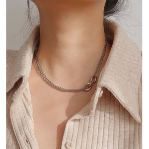 Collar de <span class=keywords><strong>cadena</strong></span> de moda personalizado chapado en oro de acero inoxidable no deslustrado al por mayor para mujer - Product Image 5