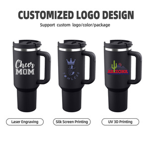 2024 Hot Sale Vacuum Insulated Travel Mug Custom Logo 40 oz Tumbler Cup With Handle Stainless Steel <b>Bulk</b> Price - Product Image 3