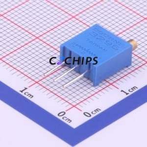 Resistencia Ajustable/Potenciómetro 3296W-1-254LF SIP-3P, 9.5x4.8mm, Resistencia de 250kOhm, 10%, 500mW, 100ppm ℃ - Product Image 1