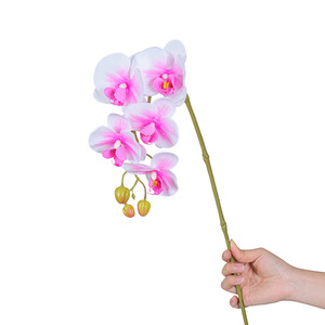 Orchidées Phalaenopsis Artificielles 9 7 5 Têtes Fleurs Artificielles en Caoutchouc Souple Décoration Mariage Maison Style Moderne Origine Européenne - Product Image 5
