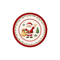 Sous-verre Fengpu de style européen rétro en forme de cercle pour Noël - Décoration d'intérieur, tapis de bar absorbant l'eau, tapis à tasses