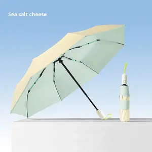 Sombrilla automática y creativa con revestimiento de color grueso, protección solar 70%, paraguas de lluvia, imprimibilidad clásica - Product Image 6