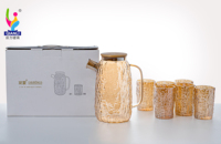 Ensemble de carafes en verre, grande bouilloire, verrerie, verre borosilicate de haute qualité, design spécial délicat, ensemble de 6 tasses, fournisseur
