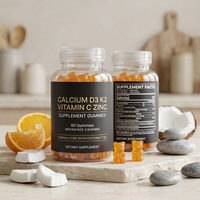 Gummies multivitaminées à la vitamine C, au calcium D3 K2 et au zinc, marque privée, 60 gummies pour femmes et adultes