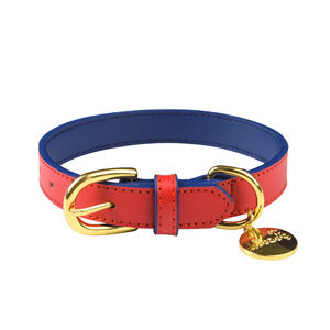 Nuevo collar de perro mascota de cuero genuino de diseñador de moda con características personalizadas de color de contraste - Product Image 2