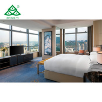 Ensemble de meubles de chambre d'hôtel 5 étoiles sur mesure, fabricant de luxe haut de gamme, projet hôtelier, suite avec lit king-size
