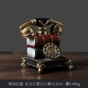 Modelo de teléfono de resina vintage creativo para sala de estar, vitrina de vino, decoración artesanal, estatua retro para teléfono, adornos de escritorio - Product Image 5