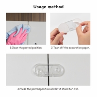 Verrou de sécurité pour portes de placards pour bébés, en matériau PC GC007, double protection, loquet de sécurité pour meubles, sécurité anti-ouverture pour enfants
