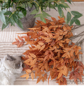 23 Hojas de <span class=keywords><strong>Nandina</strong></span> Escarchada, Flores Artificiales al por Mayor, Follaje Realista para Ramos de Boda, Decoración del Hogar y Jardín, Relleno de Jarrones - Product Image 6