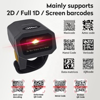 Escáner de Código de Barras de Anillo para Dedo JR Z38W 2D con Base de Carga y Batería de Alta Velocidad de 380 mAh, Mini Escáner Inalámbrico de Códigos QR