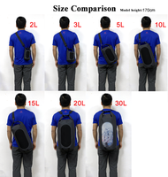 Bolsa impermeable para deportes acuáticos, bolsa seca con logotipo personalizado de 2L, 10L, 15L, 20L, 30L, 500D, PVC