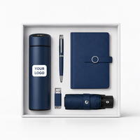 Set Hadiah Bisnis Perusahaan: Cangkir Termos Tampilan Suhu Baja 316 dengan Logo Custom, 500ml, Dilengkapi Payung, Pena, Notebook, dan USB Drive