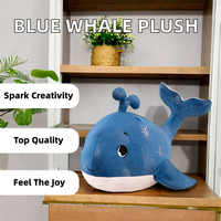 Nouvelle Peluche Baleine Bleue Narval 30/50/80/100cm, Jouet Doux Animaux Marins d'Aquarium pour Enfants, Compagnon de Sommeil en Coton PP