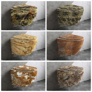 Inodoro de una pieza de mármol para baño, inodoro de cerámica con sifón en P, inodoro suspendido en la pared - Product Image 6