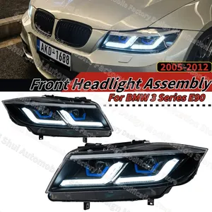 Conjunto de Faros Delanteros para Serie 3 E90 2005-2012, Lente Doble con LED, Plug and Play, Actualización de Luces Diurnas, Luz de Funcionamiento Original del Automóvil - Product Image 1