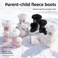 Bottes de neige mi-mollet pour enfants et adultes, motif flocon de neige, neuf couleurs, doublure polaire, épaisses et chaudes, antidérapantes et imperméables pour l'hiver