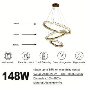 Nordic Multi-ring Stainless Steel Stylish <b>Lighting</b> Decorative Engineering Chandeliers Luxury Pendant Lamp - Product Image 4