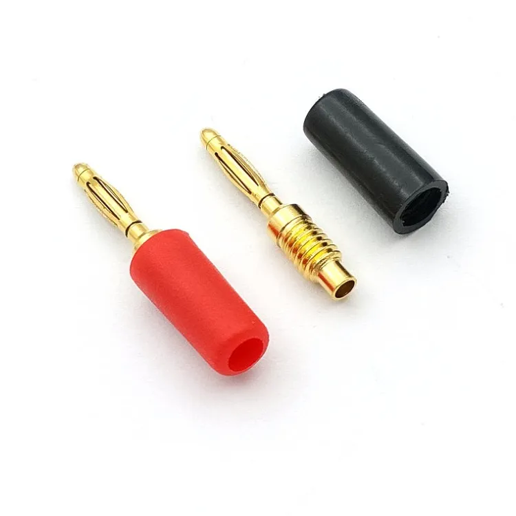 2 milímetros gold-plated Banana Plug conector para Provas de Teste do Instrumento Medidor de Conversão