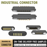 Connecteur magnétique Pogo Pin à ressort, pas de 2,54 mm, 2-6 broches, mâle/femelle, contacts en laiton, boîtier ABS, 12 V automobile