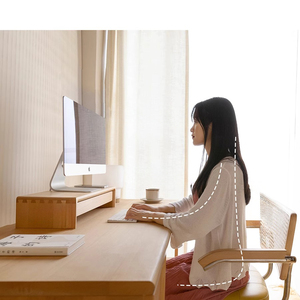 Support d'écran surélevé en bois massif personnalisé avec tiroir, organisateur de bureau, étagère ergonomique pour écran pour la maison et le bureau - Product Image 3