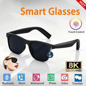 M02 Ultra Smart <b>Glasses</b> Dual <b>Camera</b> Black Titanium Frame Sport Sunglasses Transition Noise Cancelling Music Calls - Product Image 5