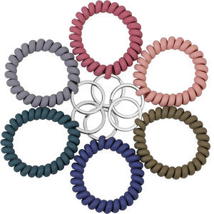 Muñequera estirable, llavero de muñeca, llavero de muñeca, espiral Flexible de resorte, banda de bobina de muñeca, soporte de pulsera, llavero - Product Image 2