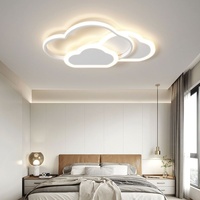 Lampu Plafon LED Nordic Minimalis Modern Mewah, Besi Akrilik, Remote Control, Pemasangan di Permukaan, untuk Kamar Tidur dan Kamar Anak